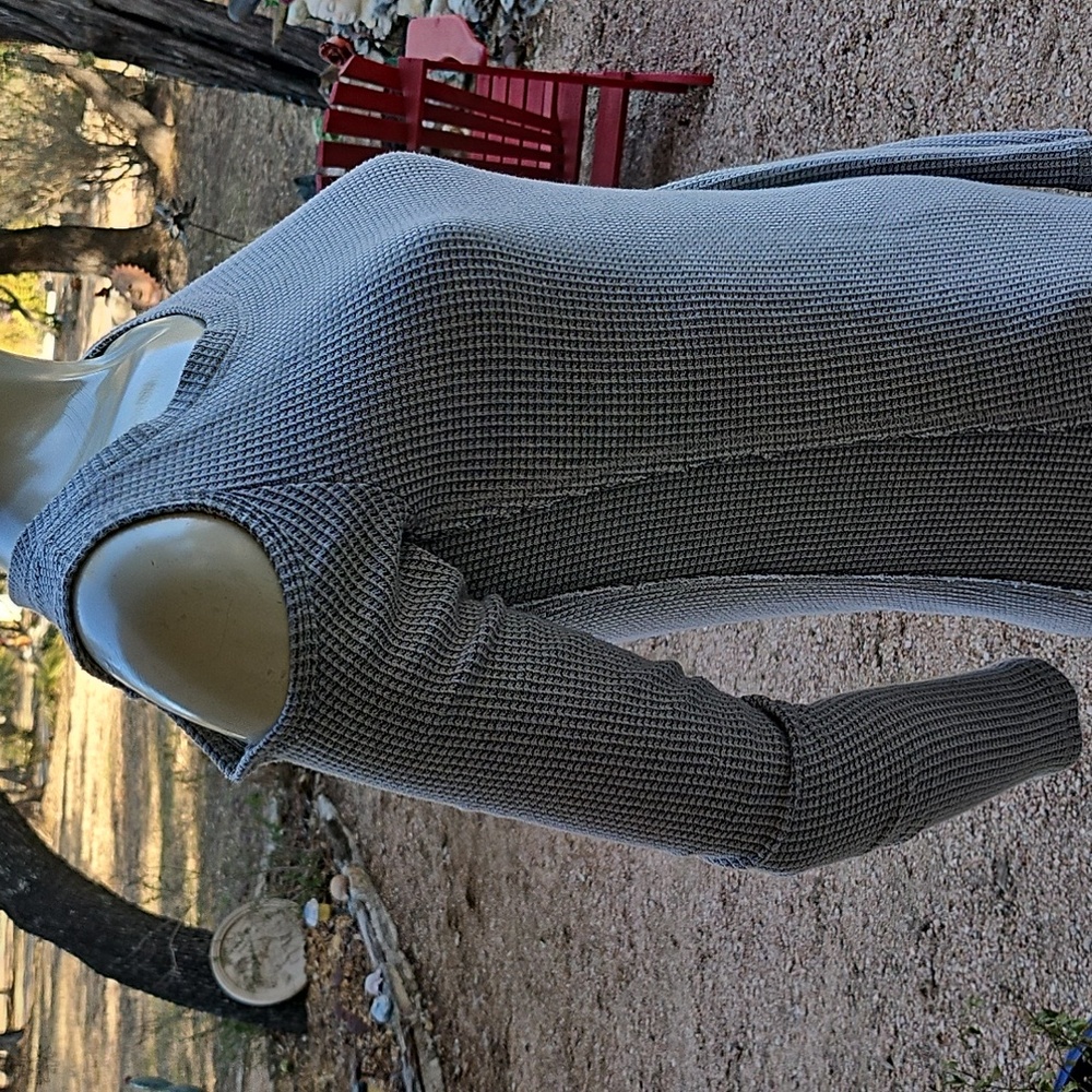 SOL LOS ANGELES, Gray Cold Shoulder Waffle Knit Cotton Blend Dress XXS - Picture 3 of 8